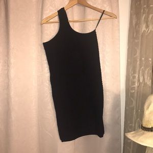 BCBG one shoulder black dress